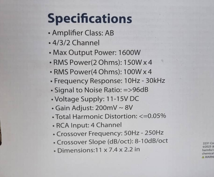 آمپلی فایر خودرو 4×100مدل AMP1604 برند بلاپانکت