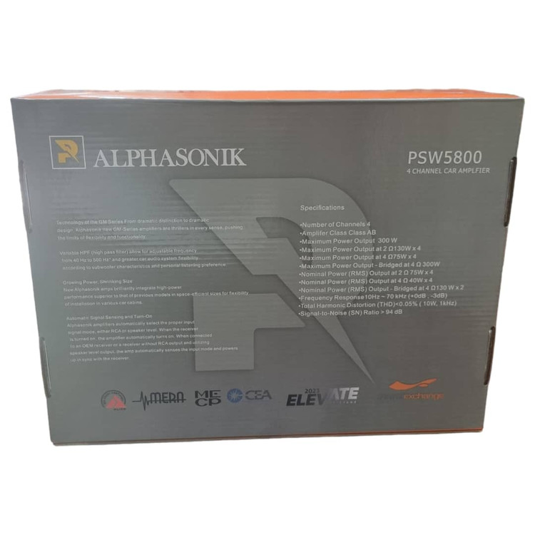 آمپلی فایر خودرو 75×4 برند آلفاسونیک مدل PSW-5800