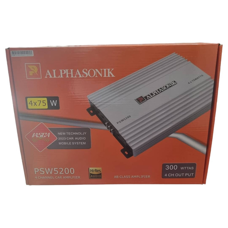 آمپلی فایر خودرو 75×4 برند آلفاسونیک مدل PSW-5200