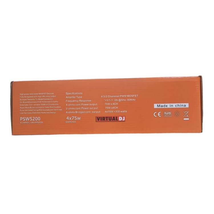 آمپلی فایر خودرو 75×4 برند آلفاسونیک مدل PSW-5200